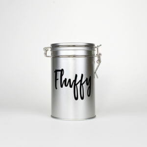 Pot à friandises gris pour chien chat lapin