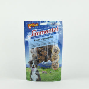 Friandises cubes de poumon de boeuf pour chien DeliBest