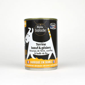 Terrine de boeuf et gésiers pour chien